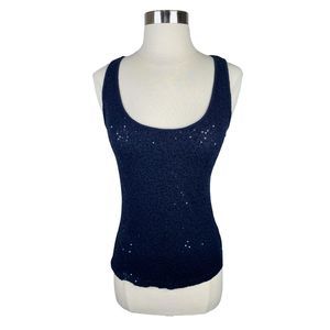 New York & Company Black Sequin Tank Top - Size XS